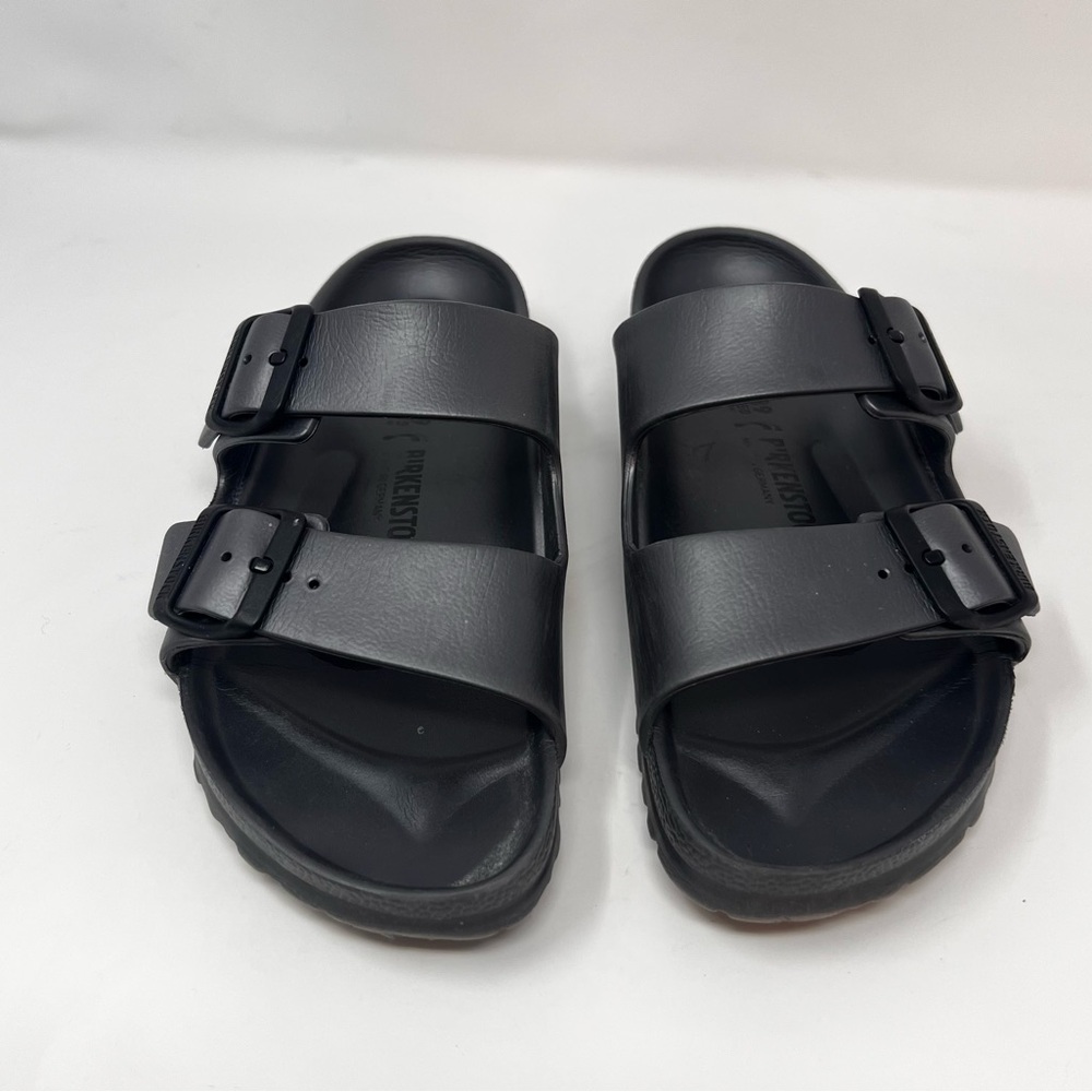 Birkenstock Unisex Arizona Eva Sandals Silver Off Black Dark Gray Color Size 39 - Picture 12 of 12
